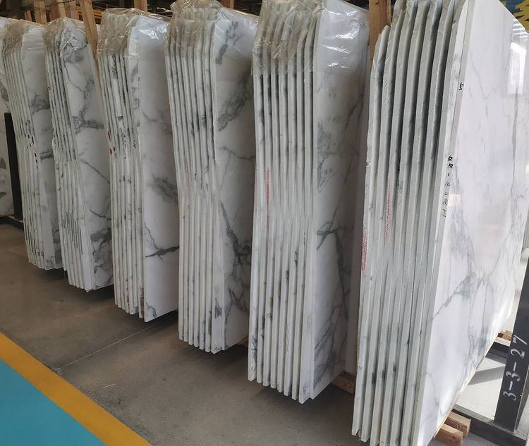 Calacatta White Marble polished slabs