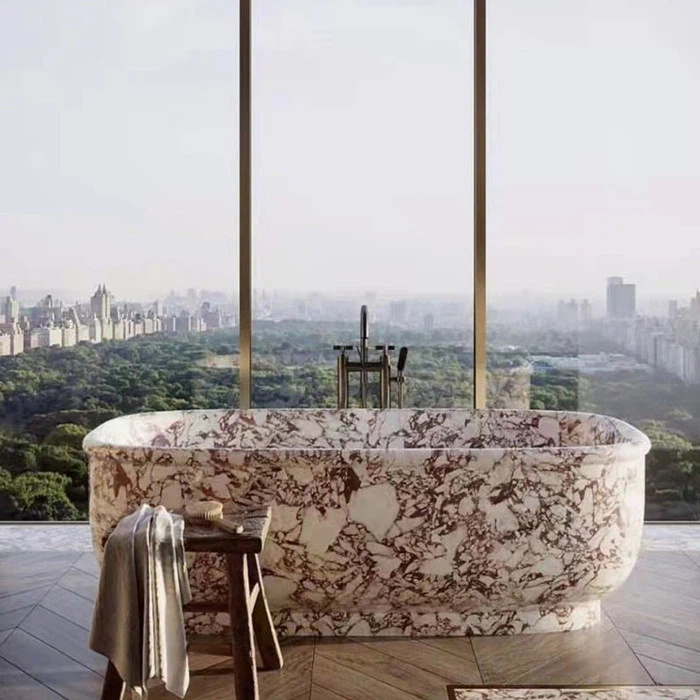Purple Vein Breccia Medicea viola calcutta milas lilac marble bathtub