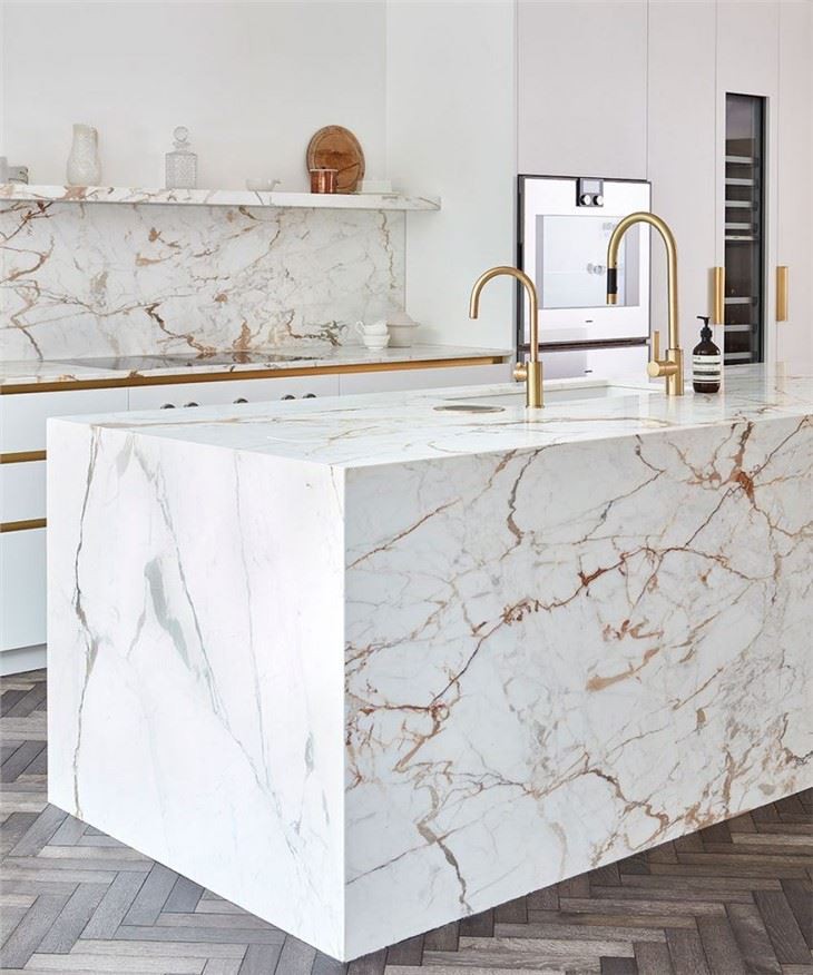 calacatta leon quartz kitchen